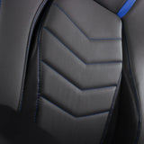 Similicuir gris avec surpiqûres bleues et motif matelassé du Fauteuil Gamer GAMEBREAKER POLARYS I de hjh OFFICE