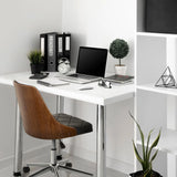 Siège de bureau à domicile CENCA en noir avec coque en bois et rembourrage capitonné de hjh OFFICE