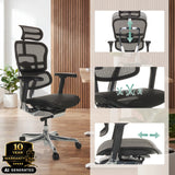 Siège de direction de luxe ERGOHUMAN GEN2 avec appuie-tête et profondeur d'assise réglables de hjh OFFICE (image générée par IA)