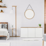 Buffet KELO S en blanc avec plateau en chêne de hjh LIVING