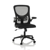 Siège de bureau à domicile BELIO noir avec dossier en maille et base à cinq roulettes de hjh OFFICE – vue à 360° (vue de face 15°)