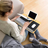 Support pour ordinateur portable COMFILAP gris avec surface de souris intégrée et support tablette de hjh OFFICE