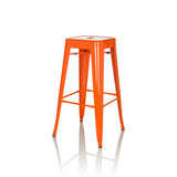Tabouret de bar VANTAGGIO HIGH orange avec quatre pieds et repose-pieds intégrés de hjh OFFICE – vue à 360° (vue de trois quarts avant 60°)