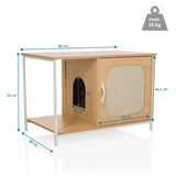 Dessin coté de la Maison pour chat KITTYHOME 1 en hêtre de 80 × 48 cm de hjh LIVING