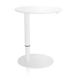 Bureau assis-debout blanc STAND III avec plateau rond et pied rond de hjh OFFICE – vue à 360° (vue de face 0°)