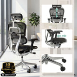 Siège de direction de luxe ERGOHUMAN GEN2 avec appuie-tête réglable, accoudoirs et roulettes de hjh OFFICE (image générée par IA)