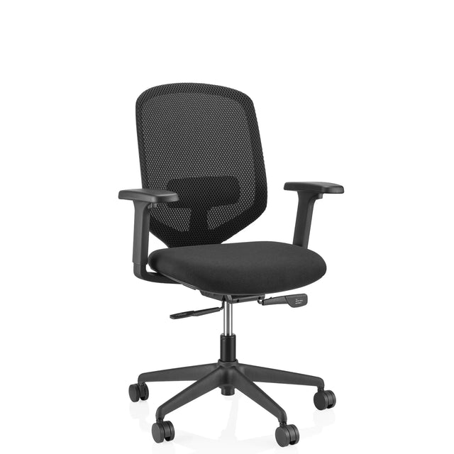 Siège de bureau de qualité professionnelle Delvia noir avec dossier en maille et accoudoirs de hjh OFFICE