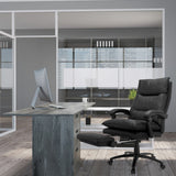 Siège de direction pour bureau à domicile RELAX CL 200 noir en similicuir avec repose-pieds extensible de MyBuero