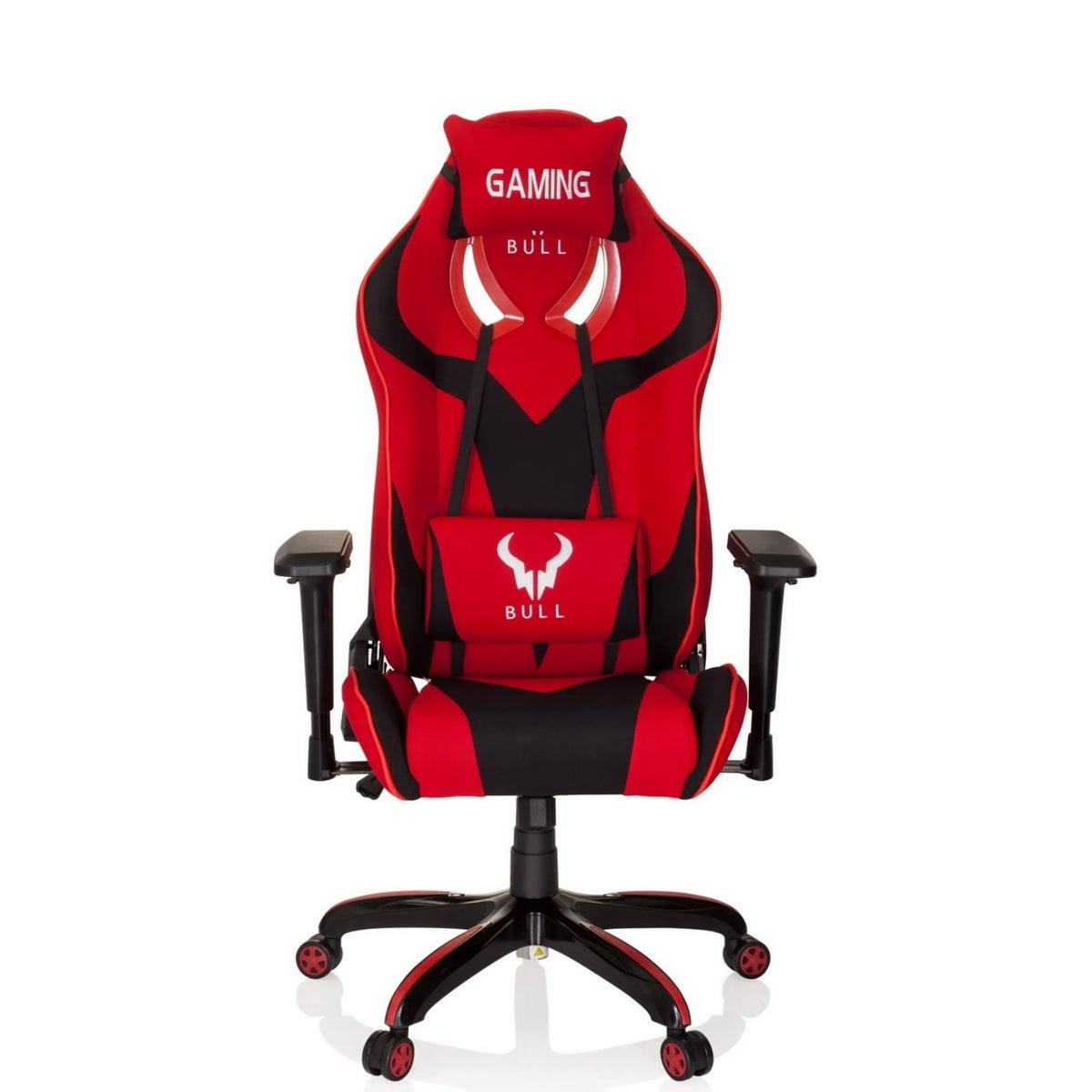 Fauteuil Gamer PROMOTER II en noir-rouge avec coussins de nuque et lombaire de hjh OFFICE