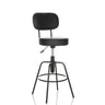 Tabouret de bar DISC HIGH noir avec dossier et repose-pieds de hjh OFFICE