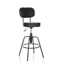 Tabouret de bar DISC HIGH noir avec dossier et repose-pieds de hjh OFFICE
