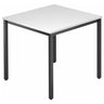 Table carrée DORAN DQ08 D avec plateau blanc et piètement en tubes carrés noirs de hjh OFFICE PRO