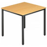Table carrée DORAN DQ08 D avec plateau couleur hêtre et structure tubulaire carrée noire de hjh OFFICE PRO