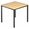 Table carrée DORAN DQ08 D avec plateau en bois d'érable et piètement tubulaire carré noir de hjh OFFICE PRO