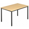 Bureau DORAN DQ12 D avec plateau en érable clair et structure tubulaire carrée noire de hjh OFFICE PRO