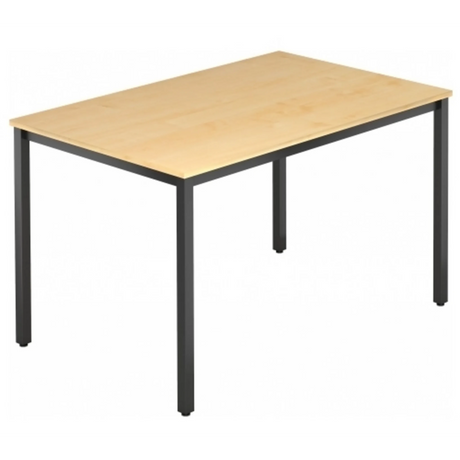 Bureau DORAN DQ12 D avec plateau en érable clair et structure tubulaire carrée noire de hjh OFFICE PRO
