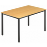 Bureau DORAN DQ12 D avec plateau couleur hêtre et structure tubulaire carrée noire de hjh OFFICE PRO