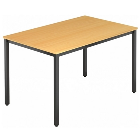 Bureau DORAN DQ12 D avec plateau couleur hêtre et structure tubulaire carrée noire de hjh OFFICE PRO