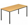 Bureau DORAN DQ16 D avec plateau couleur hêtre et piètement noir de hjh OFFICE PRO