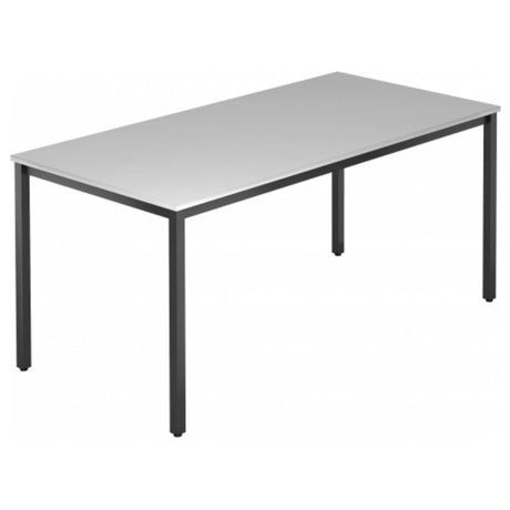 Bureau DORAN DQ16 D avec plateau gris et piètement noir de hjh OFFICE PRO