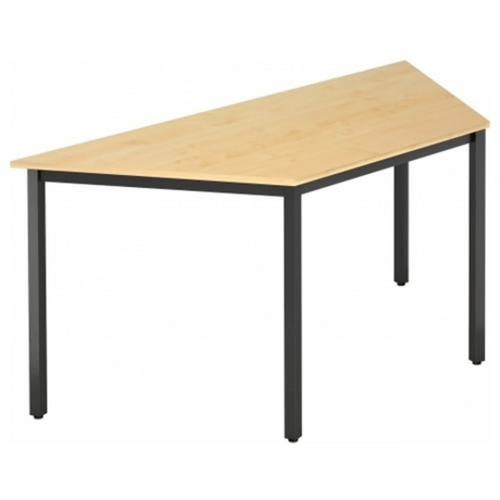 Bureau DORAN DQTR D avec plateau couleur érable et structure tubulaire carrée noire de hjh OFFICE PRO