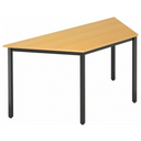 Bureau DORAN DQTR D avec plateau couleur hêtre et piètement tubulaire carré noir de hjh OFFICE PRO