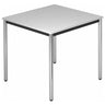 Table carrée DORAN DR08 C avec plateau gris et pieds tubulaires chromés de hjh OFFICE PRO