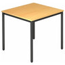 Table carrée DORAN DR08 D avec plateau couleur hêtre et piètement tubulaire noir de hjh OFFICE PRO