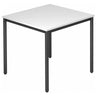 Table carrée DORAN DR08 D avec plateau blanc et pieds tubulaires noirs de hjh OFFICE PRO