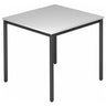 Table carrée DORAN DR08 D avec plateau gris et piètement tubulaire noir de hjh OFFICE PRO