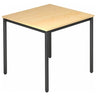 Table carrée DORAN DR08 D avec plateau en bois d'érable et pieds tubulaires ronds noirs de hjh OFFICE PRO