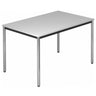 Table de travail rectangulaire DORAN DR12 C avec plateau gris et pieds tubulaires chromés de hjh OFFICE PRO