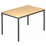 Bureau DORAN DR12 D avec plateau en érable clair et pieds tubulaires ronds noirs de hjh OFFICE PRO