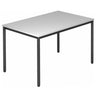 Bureau DORAN DR12 D avec plateau gris et pieds tubulaires noirs de hjh OFFICE PRO