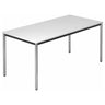 Bureau DORAN DR16 C avec plateau blanc et pieds tubulaires chromés de hjh OFFICE PRO