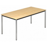 Bureau DORAN DR16 C avec plateau en bois d'érable et pieds tubulaires chromés de hjh OFFICE PRO