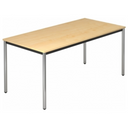 Bureau DORAN DR16 C avec plateau en bois d'érable et pieds tubulaires chromés de hjh OFFICE PRO