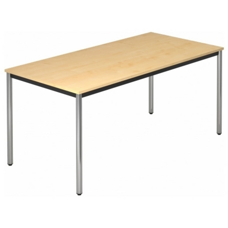 Bureau DORAN DR16 C avec plateau en bois d'érable et pieds tubulaires chromés de hjh OFFICE PRO