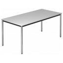 Table rectangulaire DORAN DR16 C avec plateau gris et pieds tubulaires ronds chromés de hjh OFFICE PRO