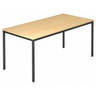 Bureau DORAN DR16 D avec plateau en bois d'érable clair et pieds tubulaires noirs de hjh OFFICE PRO