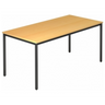 Bureau DORAN DR16 D avec plateau couleur hêtre et piètement tubulaire noir de hjh OFFICE PRO