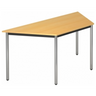 Bureau DORAN DRTR C effet hêtre avec quatre pieds tubulaires ronds chromés de hjh OFFICE PRO