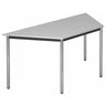 Table grise DORAN DRTR C avec pieds tubulaires ronds chromés et plateau trapézoïdal de hjh OFFICE PRO