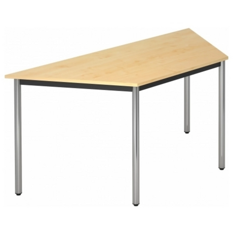 Bureau DORAN DRTR C avec plateau couleur érable et pieds tubulaires ronds chromés de hjh OFFICE PRO