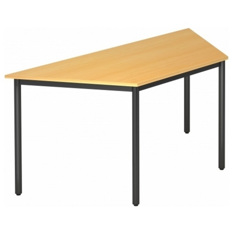 Bureau DORAN DRTR D avec plateau couleur hêtre et piètement tubulaire noir de hjh OFFICE PRO