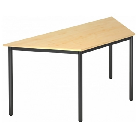 Bureau DORAN DRTR D avec plateau couleur érable et piètement tubulaire noir de hjh OFFICE PRO