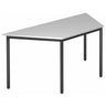Table grise DORAN DRTR D avec plateau trapézoïdal et piètement tubulaire noir de hjh OFFICE PRO