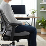 Coussin de siège MEDISIT VI noir sur une chaise de bureau de hjh OFFICE (image générée par IA)