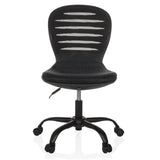 Siège de bureau à domicile CASLA noir avec dossier en maille et base à cinq roulettes de hjh OFFICE – vue à 360° (vue de face 0°)