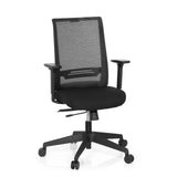 Siège de bureau de qualité professionnelle CONISTON noir avec dossier en maille et pied à cinq roulettes de hjh OFFICE – vue à 360° (vue de face 20°)